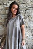 Tasha Damask T Shirt Maxi Dress Mocha